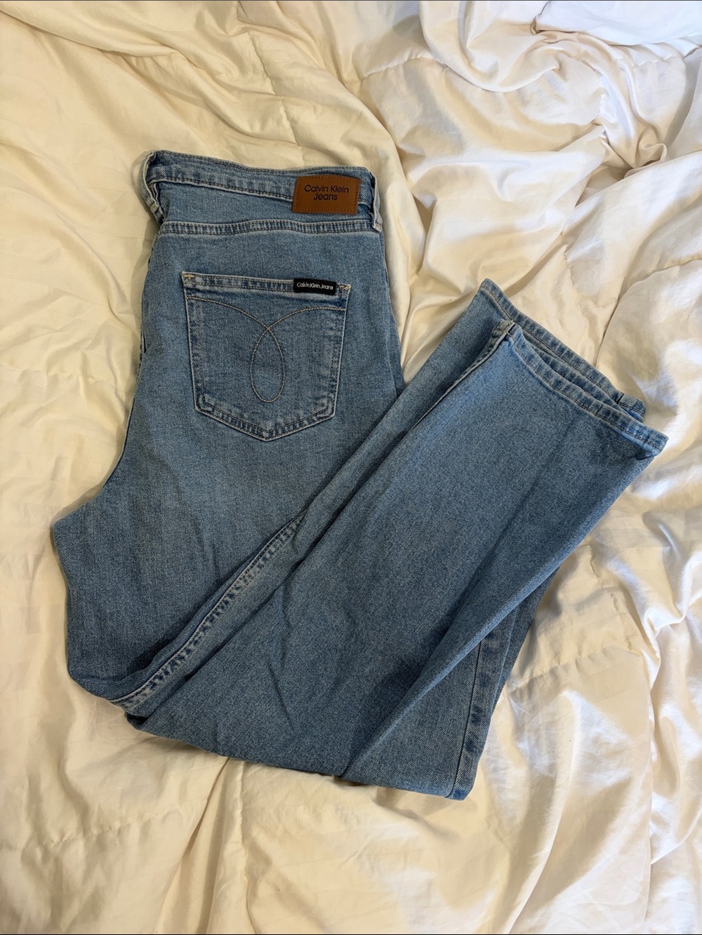 Calvin Klein Jeans Light Blue Straight-Leg Denim